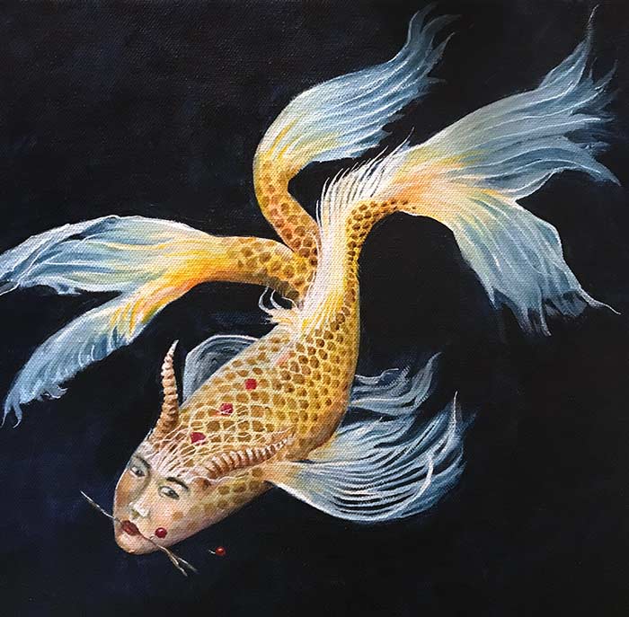 Illustration of the Amabie, a mermaid from Japanese folklore