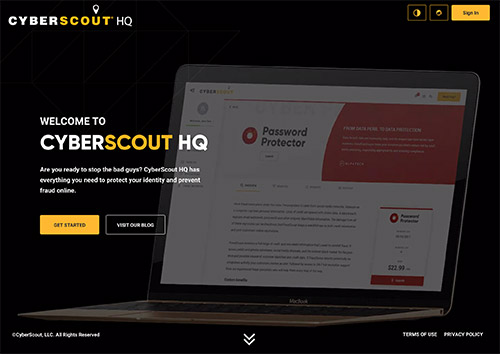 CyberScout HQ home screen before the redesign