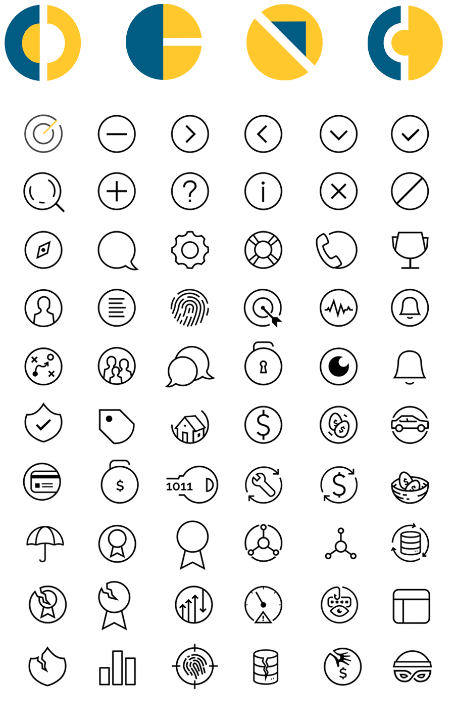 Sales vertical illustrations and the product icon set