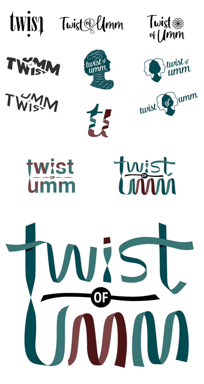 Iterations of the A Twist of Umm logo